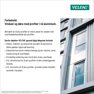 Forbehold: Vinduer og døre med profiler i rå aluminium